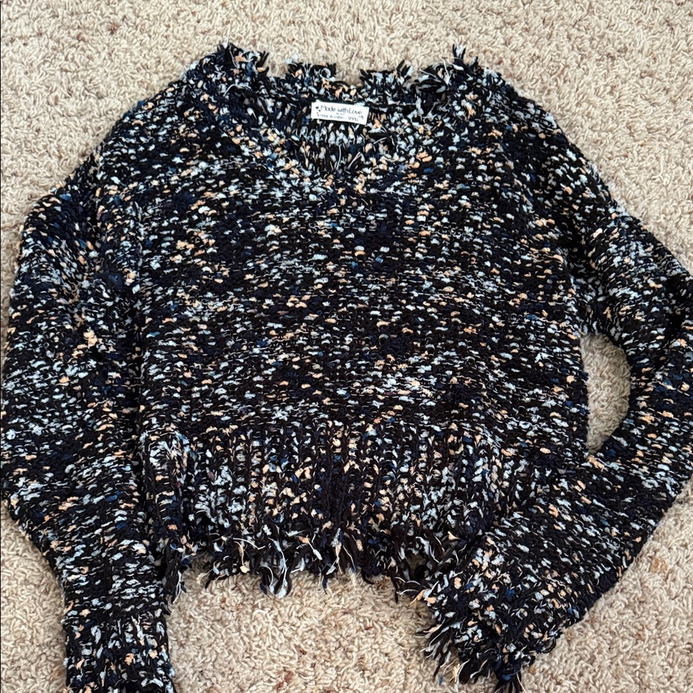 Multi color knit V-Neck Sweater
